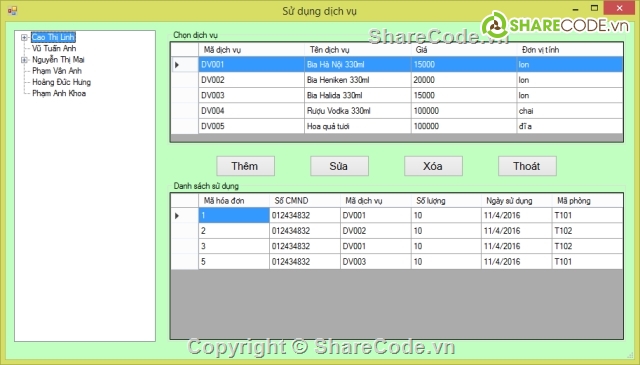 quản lý khách sạn,quản lý nhà hàng,đồ án quản lý khách sạn,code quản lý nhà nghỉ,quản lý khách sạn cơ bản